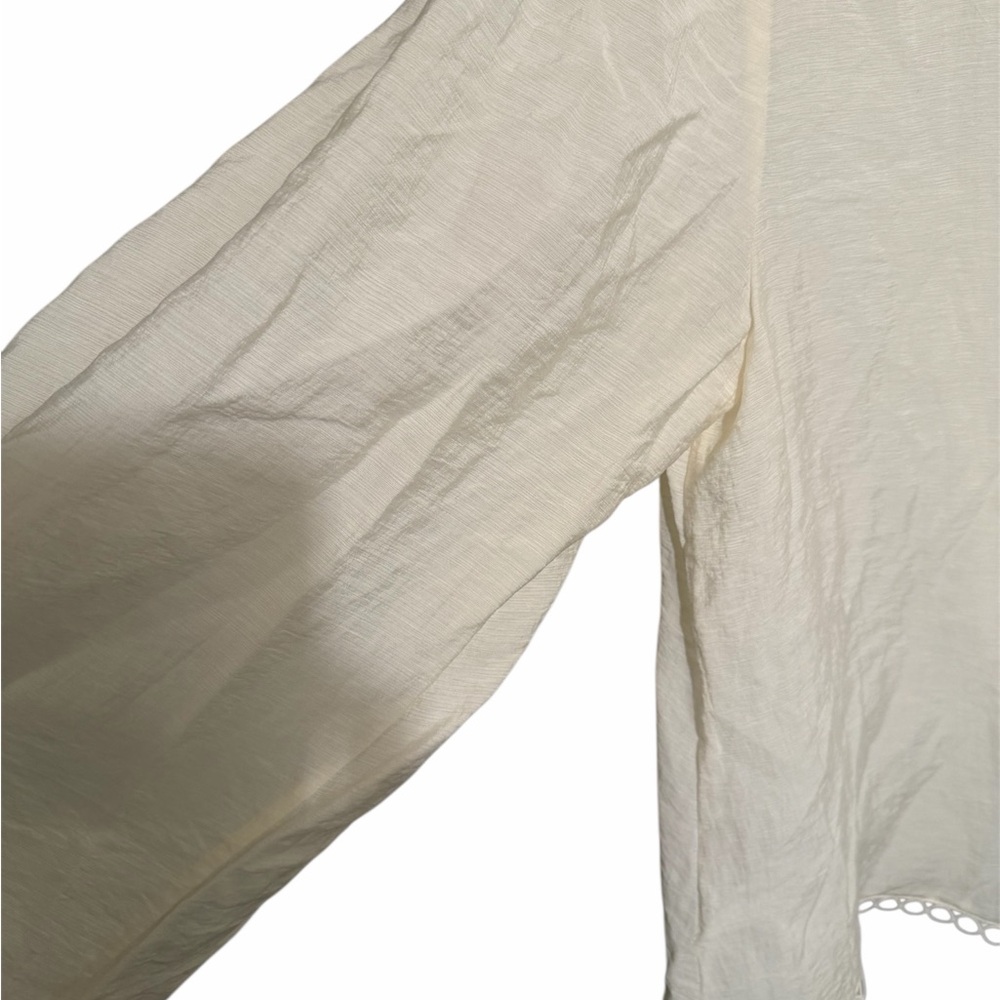 Johnathan Simkhai Rhodes summer lace up cream blouse NWT - Picture 8 of 9